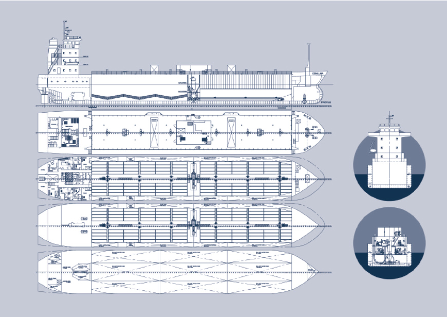 Technical draft of Cemluna - pneumatic cement carrier